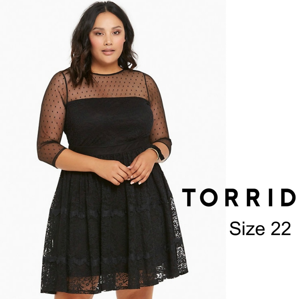 NWT Torrid black lace dress - size 22